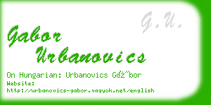 gabor urbanovics business card